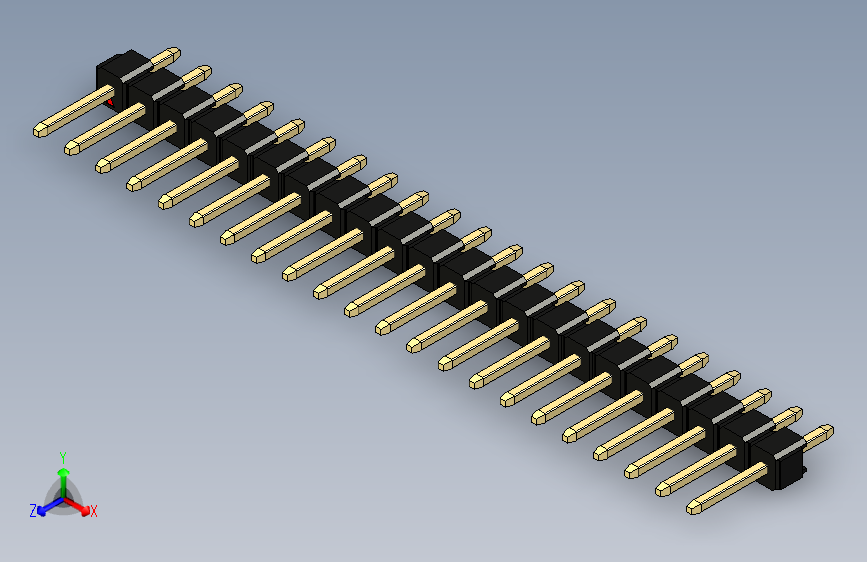 彩色公头100mil（2.54mm）系列-DS1021_black_1x22p_100mil_Type1_rev1.0