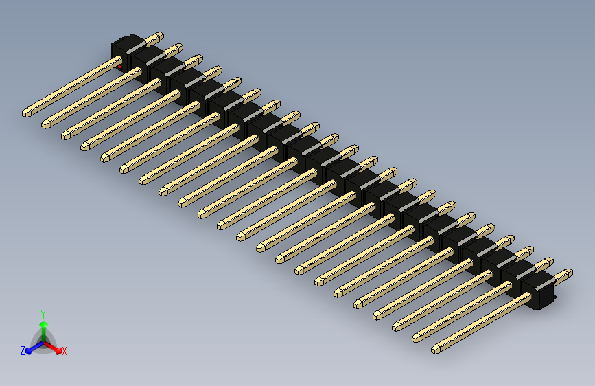 彩色公头100mil（2.54mm）系列-DS1021_black_1x22p_100mil_Type5_rev1.0