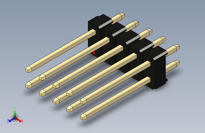 彩色公头100mil（2.54mm）系列-DS1021_black_2x05p_100mil_Type5_rev1.0