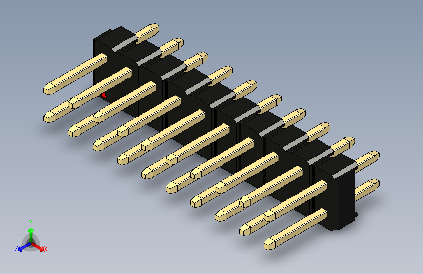彩色公头100mil（2.54mm）系列-DS1021_black_2x10p_100mil_Type1_rev1.0