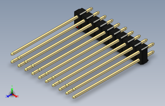 彩色公头100mil（2.54mm）系列-DS1021_black_2x10p_100mil_Type43_rev1.0