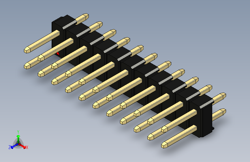彩色公头100mil（2.54mm）系列-DS1021_black_2x11p_100mil_Type1_rev1.0