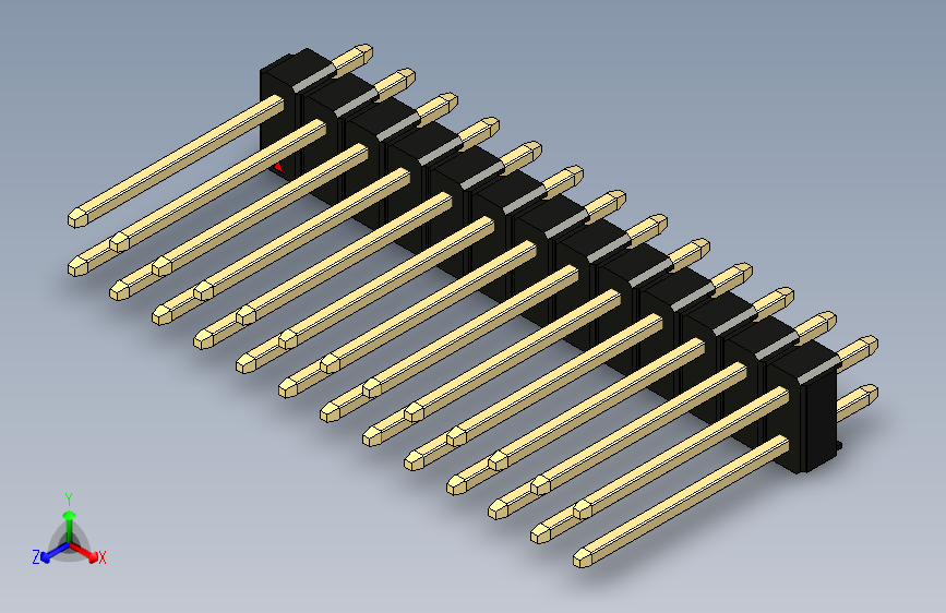 彩色公头100mil（2.54mm）系列-DS1021_black_2x13p_100mil_Type5_rev1.0