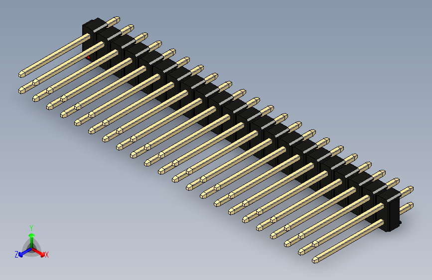 彩色公头100mil（2.54mm）系列-DS1021_black_2x22p_100mil_Type5_rev1.0
