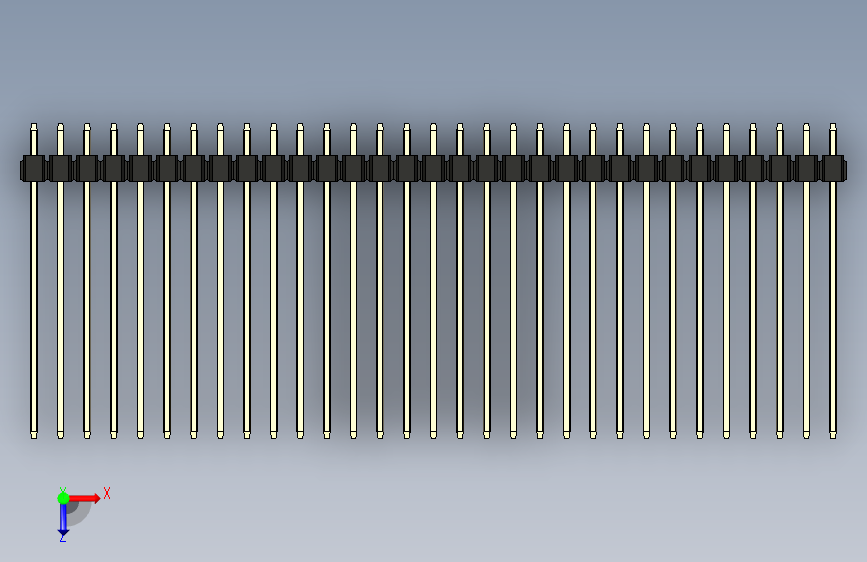 彩色公头100mil(2.54mm)系列-DS1021_black_2x31p_100mil_Type43_rev1.0 俯视图
