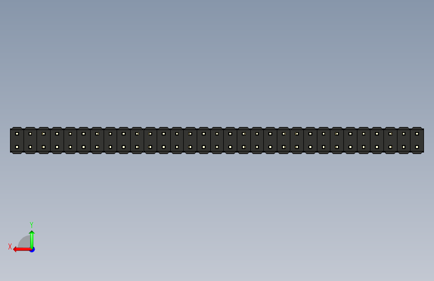 彩色公头100mil(2.54mm)系列-DS1021_black_2x31p_100mil_Type43_rev1.0 背面视图