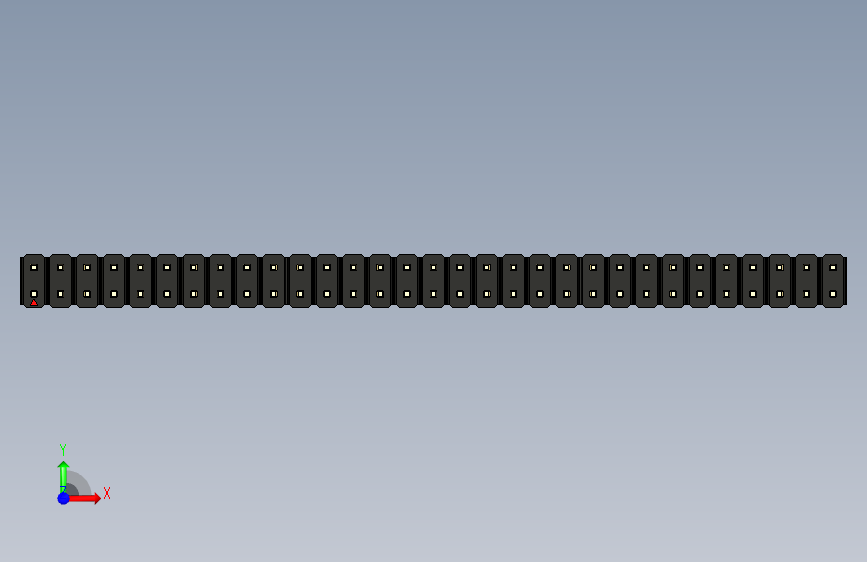 彩色公头100mil(2.54mm)系列-DS1021_black_2x31p_100mil_Type43_rev1.0 正面视图