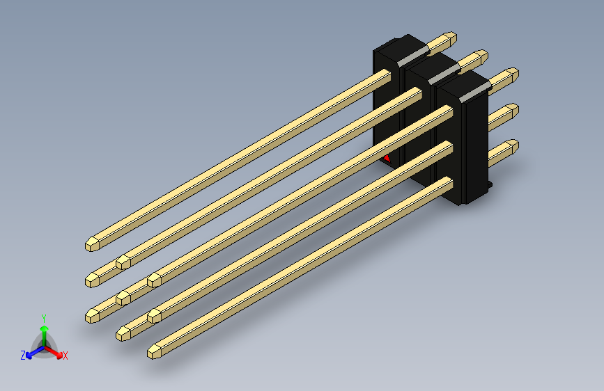 彩色公头100mil(2.54mm)系列-DS1021_black_3x03p_100mil_Type43_rev1.0