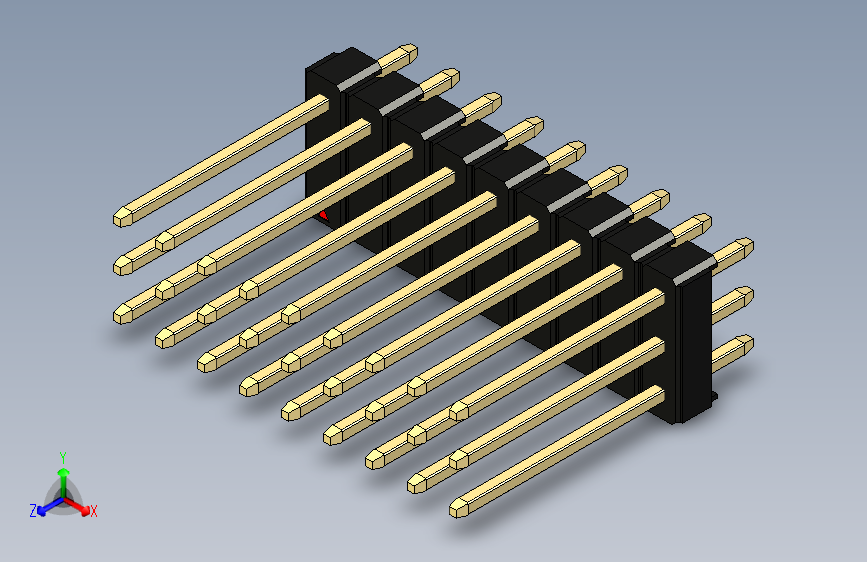 彩色公头100mil（2.54mm）系列-DS1021_black_3x09p_100mil_Type5_rev1.0