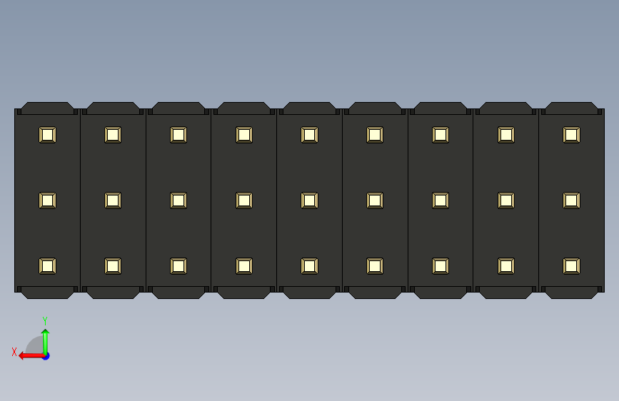 彩色公头100mil(2.54mm)系列-DS1021_black_3x09p_100mil_Type43_rev1.0 背面视图