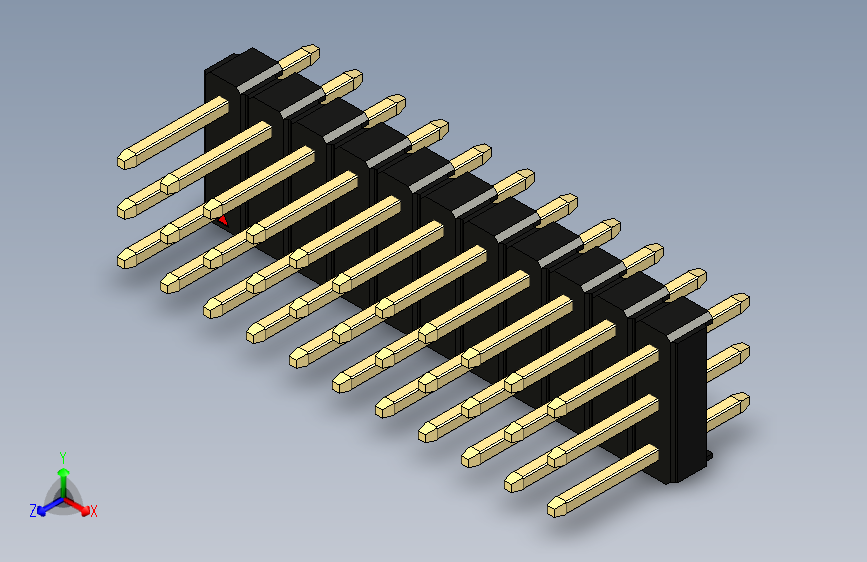 彩色公头100mil（2.54mm）系列-DS1021_black_3x11p_100mil_Type1_rev1.0