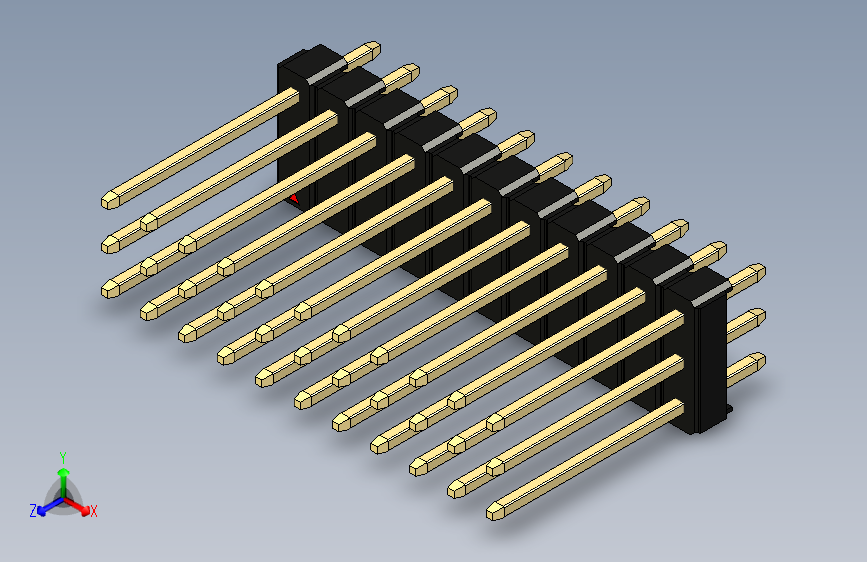 彩色公头100mil（2.54mm）系列-DS1021_black_3x11p_100mil_Type5_rev1.0