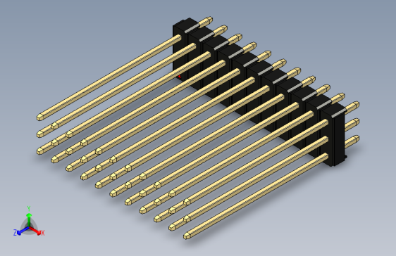 彩色公头100mil（2.54mm）系列-DS1021_black_3x11p_100mil_Type43_rev1.0