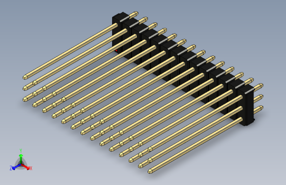 彩色公头100mil(2.54mm)系列-DS1021_black_3x14p_100mil_Type43_rev1.0