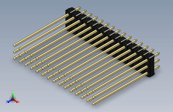 彩色公头100mil（2.54mm）系列-DS1021_black_3x15p_100mil_Type43_rev1.0