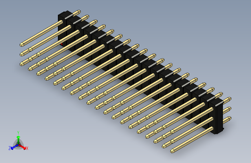 彩色公头100mil（2.54mm）系列-DS1021_black_3x19p_100mil_Type5_rev1.0