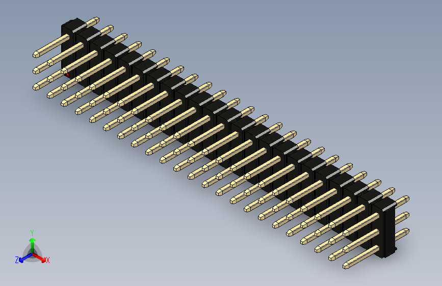 彩色公头100mil（2.54mm）系列-DS1021_black_3x23p_100mil_Type1_rev1.0