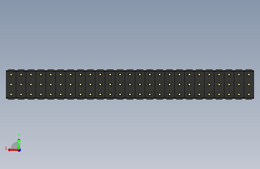彩色公头100mil(2.54mm)系列-DS1021_black_3x25p_100mil_Type1_rev1.0 背面视图