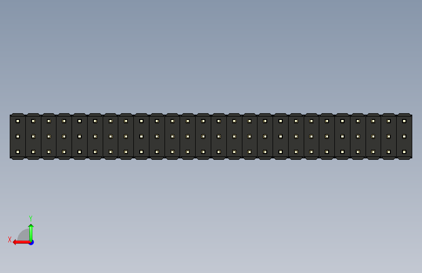 彩色公头100mil(2.54mm)系列-DS1021_black_3x26p_100mil_Type43_rev1.0 背面视图