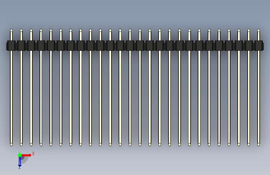 彩色公头100mil(2.54mm)系列-DS1021_black_3x26p_100mil_Type43_rev1.0 俯视图