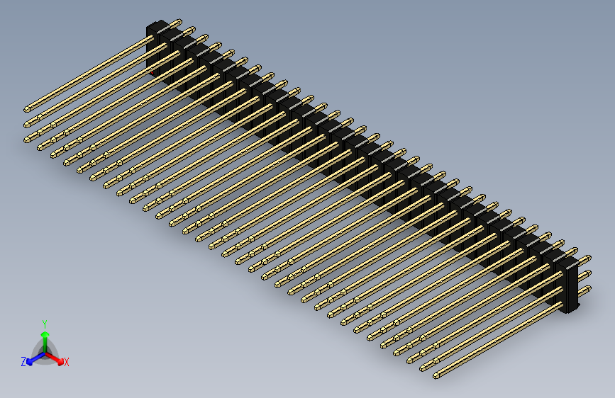 彩色公头100mil(2.54mm)系列-DS1021_black_3x32p_100mil_Type43_rev1.0