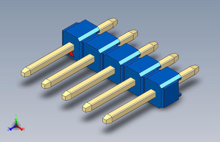 彩色公头100mil（2.54mm）系列-DS1021_blue_1x05p_100mil_Type1_rev1.0