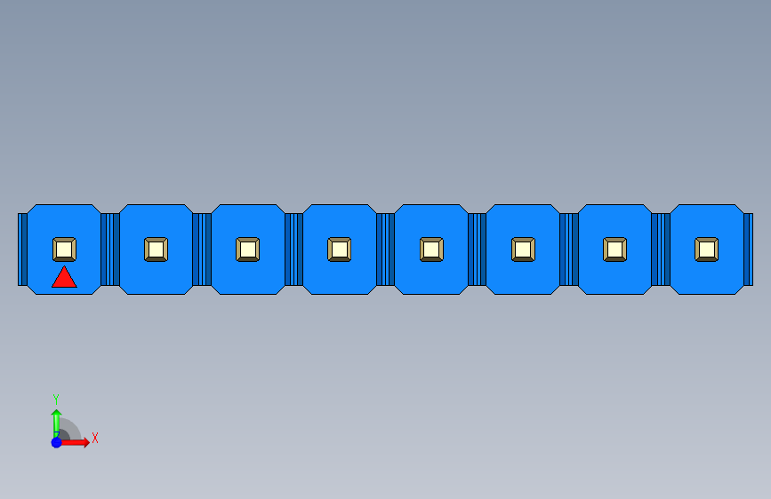 彩色公头100mil(2.54mm)系列-DS1021_blue_1x08p_100mil_Type43_rev1.0 正面视图