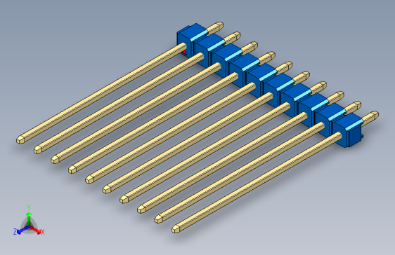 彩色公头100mil（2.54mm）系列-DS1021_blue_1x10p_100mil_Type43_rev1.0
