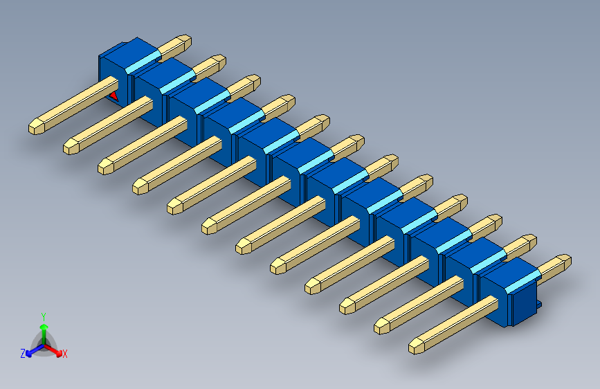 彩色公头100mil（2.54mm）系列-DS1021_blue_1x12p_100mil_Type1_rev1.0