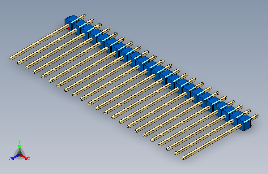 彩色公头100mil（2.54mm）系列-DS1021_blue_1x23p_100mil_Type19_rev1.0