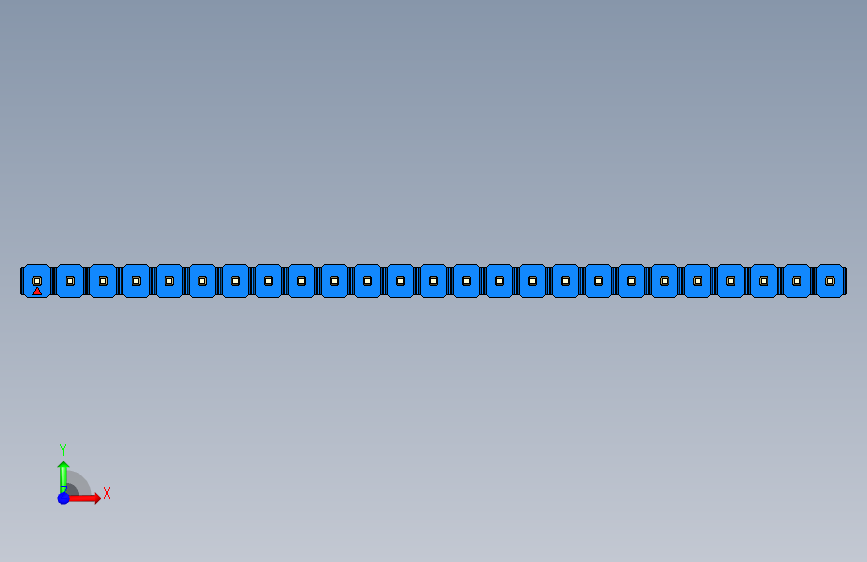 彩色公头100mil(2.54mm)系列-DS1021_blue_1x25p_100mil_Type1_rev1.0 正面视图