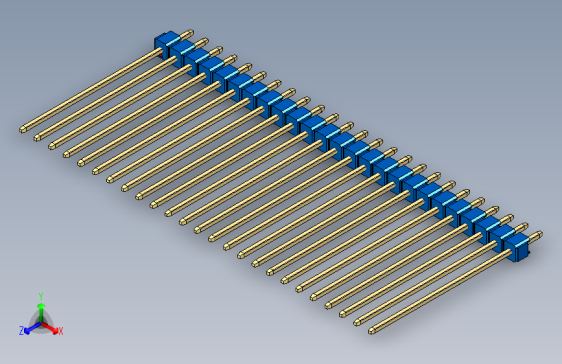 彩色公头100mil（2.54mm）系列-DS1021_blue_1x25p_100mil_Type43_rev1.0