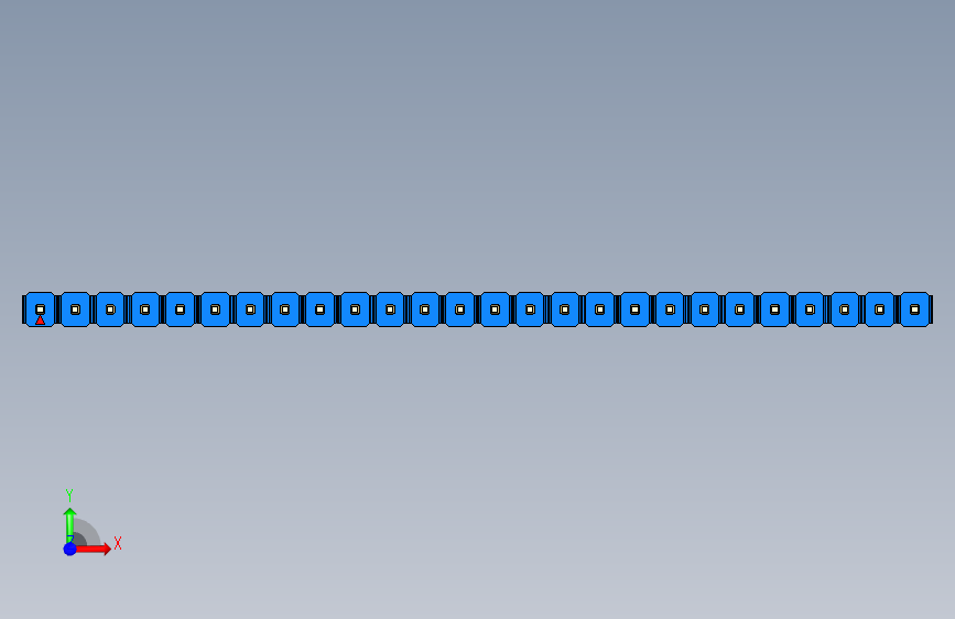 彩色公头100mil(2.54mm)系列-DS1021_blue_1x26p_100mil_Type19_rev1.0 正面视图