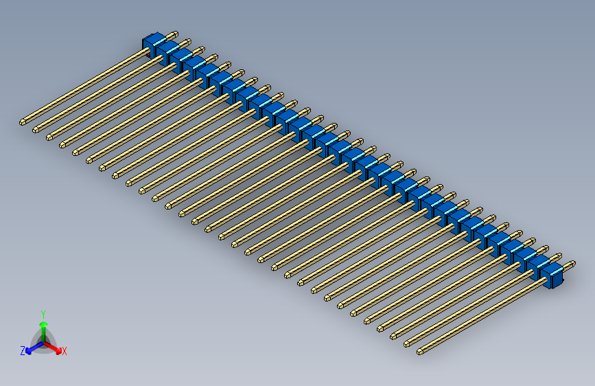 彩色公头100mil（2.54mm）系列-DS1021_blue_1x31p_100mil_Type43_rev1.0