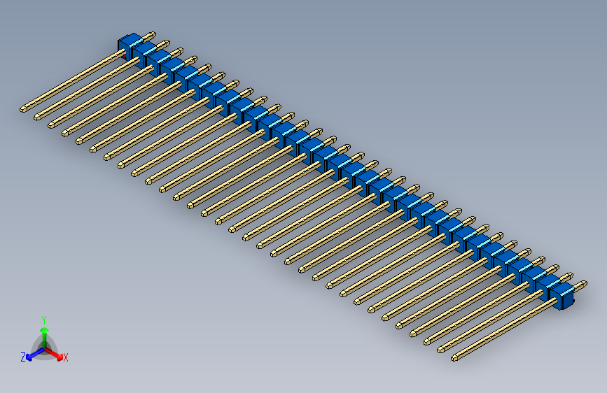 彩色公头100mil（2.54mm）系列-DS1021_blue_1x32p_100mil_Type19_rev1.0