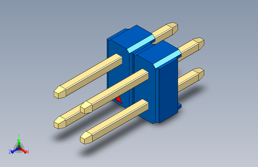 彩色公头100mil（2.54mm）系列-DS1021_blue_2x02p_100mil_Type1_rev1.0