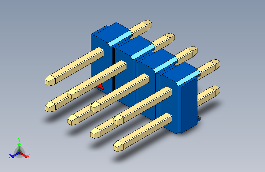彩色公头100mil（2.54mm）系列-DS1021_blue_2x04p_100mil_Type1_rev1.0