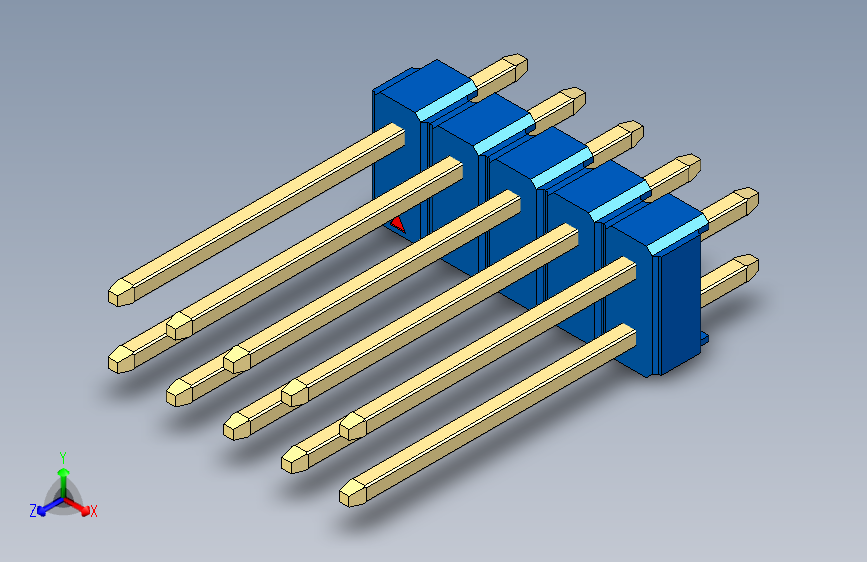 彩色公头100mil（2.54mm）系列-DS1021_blue_2x05p_100mil_Type5_rev1.0