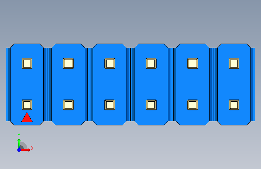彩色公头100mil(2.54mm)系列-DS1021_blue_2x06p_100mil_Type1_rev1.0 正面视图