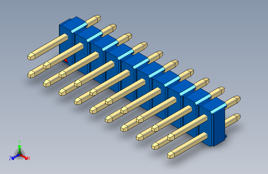 彩色公头100mil（2.54mm）系列-DS1021_blue_2x10p_100mil_Type1_rev1.0