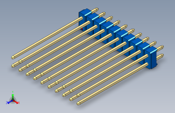 彩色公头100mil（2.54mm）系列-DS1021_blue_2x10p_100mil_Type43_rev1.0