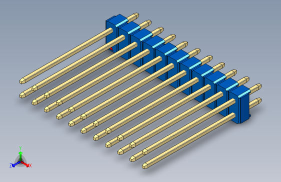 彩色公头100mil（2.54mm）系列-DS1021_blue_2x11p_100mil_Type19_rev1.0