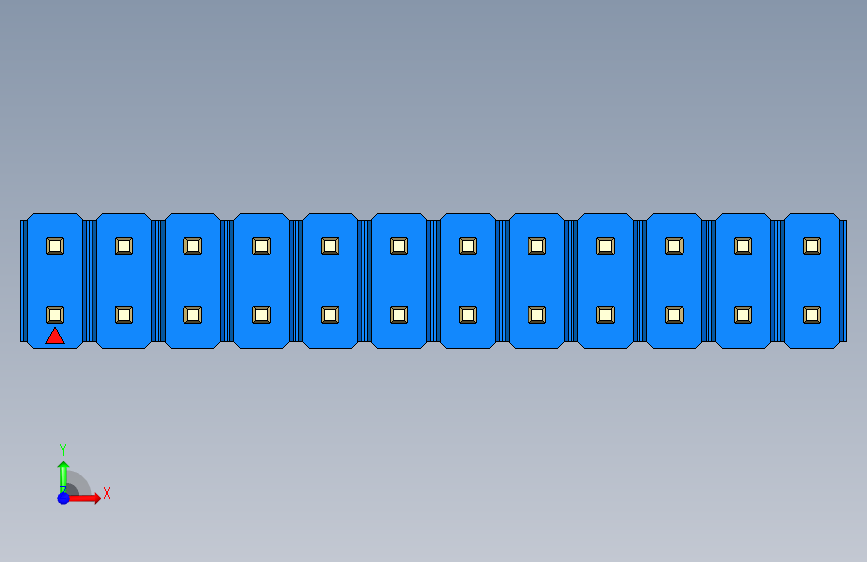 彩色公头100mil(2.54mm)系列-DS1021_blue_2x12p_100mil_Type1_rev1.0 正面视图