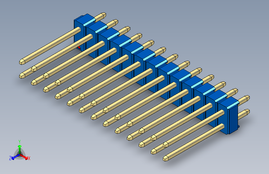 彩色公头100mil（2.54mm）系列-DS1021_blue_2x13p_100mil_Type5_rev1.0