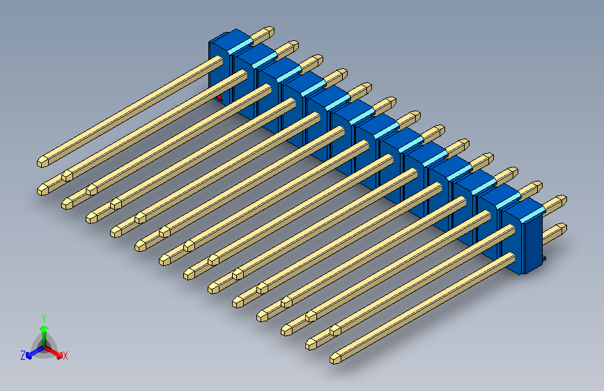 彩色公头100mil（2.54mm）系列-DS1021_blue_2x13p_100mil_Type19_rev1.0