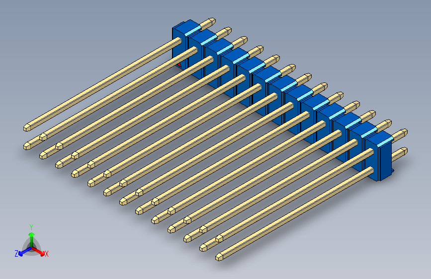 彩色公头100mil（2.54mm）系列-DS1021_blue_2x13p_100mil_Type43_rev1.0