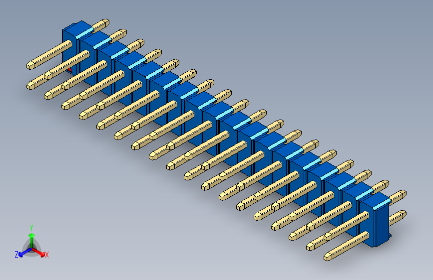 彩色公头100mil（2.54mm）系列-DS1021_blue_2x18p_100mil_Type1_rev1.0