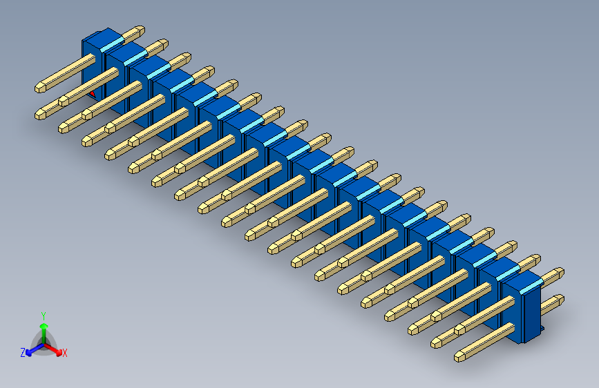 彩色公头100mil（2.54mm）系列-DS1021_blue_2x19p_100mil_Type1_rev1.0
