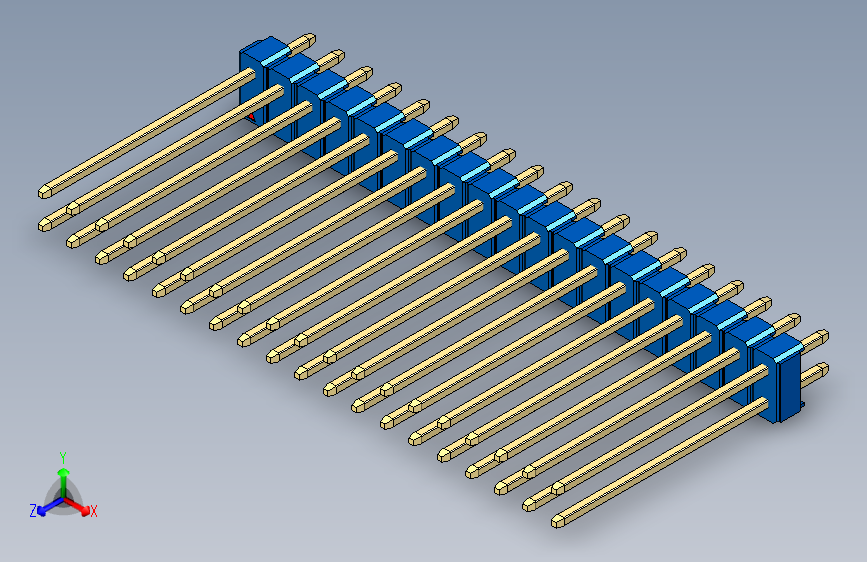 彩色公头100mil（2.54mm）系列-DS1021_blue_2x19p_100mil_Type19_rev1.0