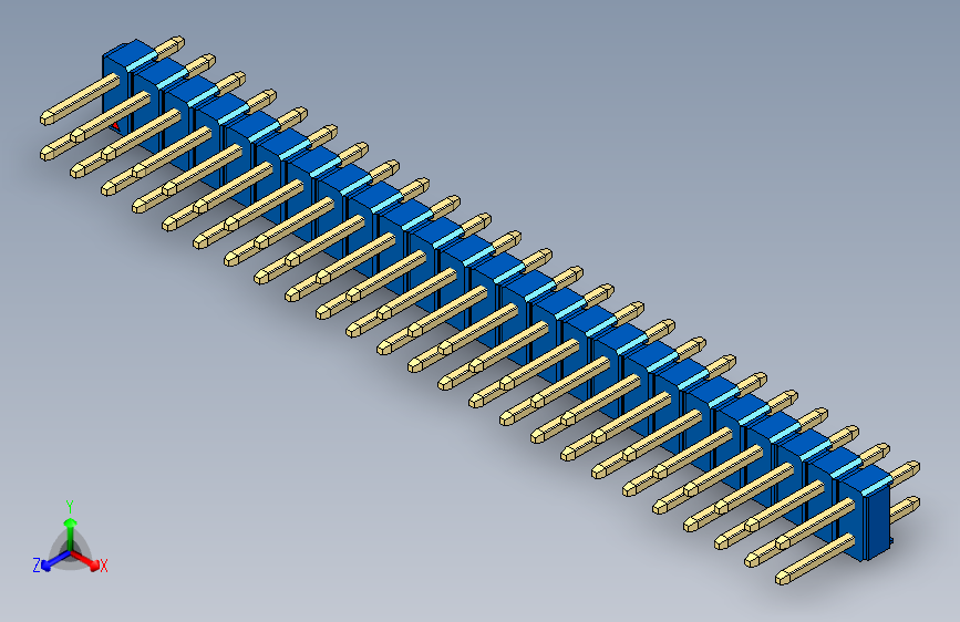 彩色公头100mil(2.54mm)系列-DS1021_blue_2x25p_100mil_Type1_rev1.0